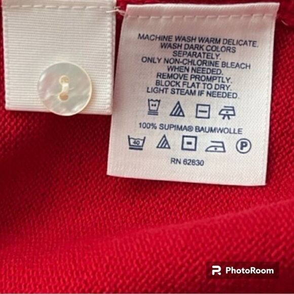 Lands End Red and white argle cardigan L - Picture 5 of 5